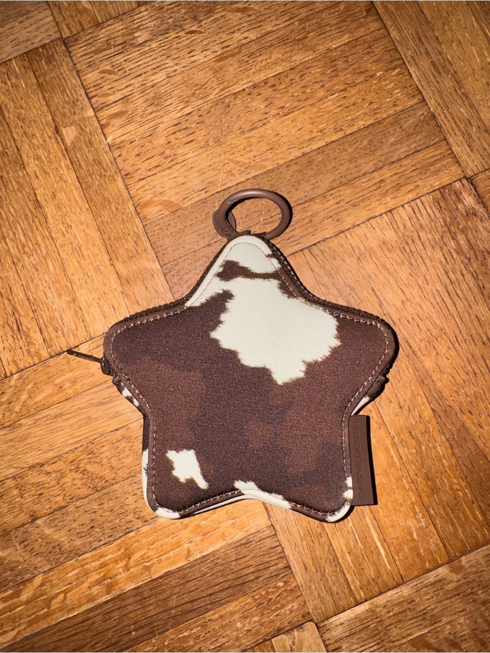 Dagne Dover Star Keychain Mini Pouch in cow print